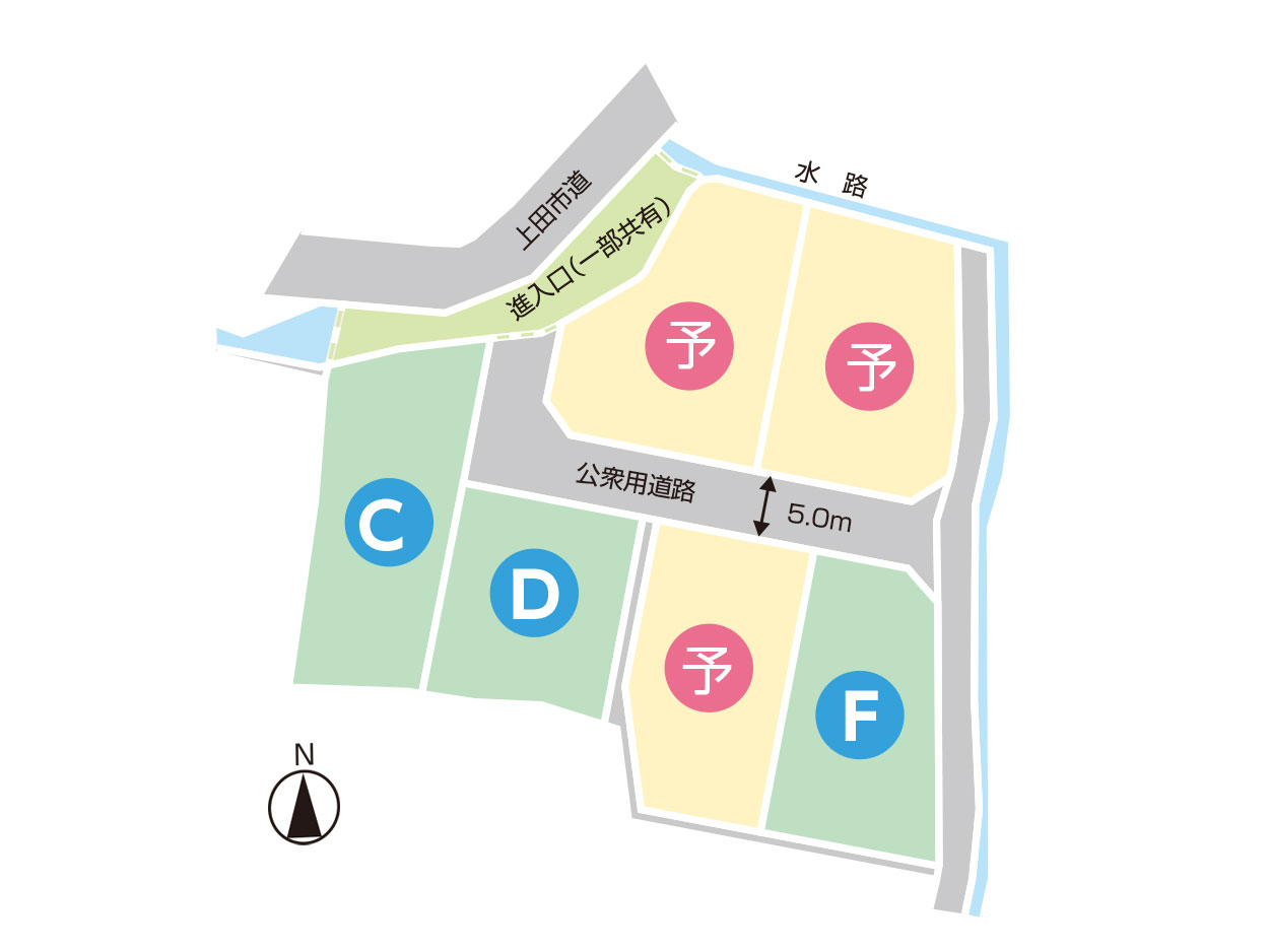 上田市本郷I 分譲地区画図