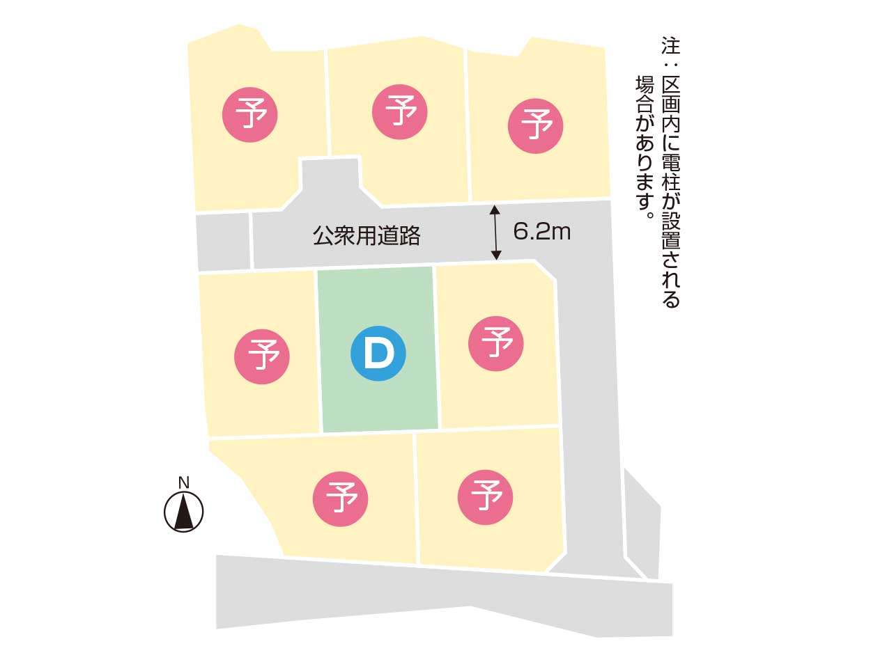 上田市古里 分譲地区画図